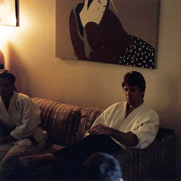 Shihan Brian W. Workman Smiling, Wearing Hakama in Dojo